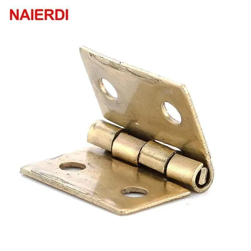 50PCS Antike Scharnier Mini Bronze Gold Dekoration Tür Scharniere Für Holz Schrank Vintage Schmuck Box Möbel Hardware