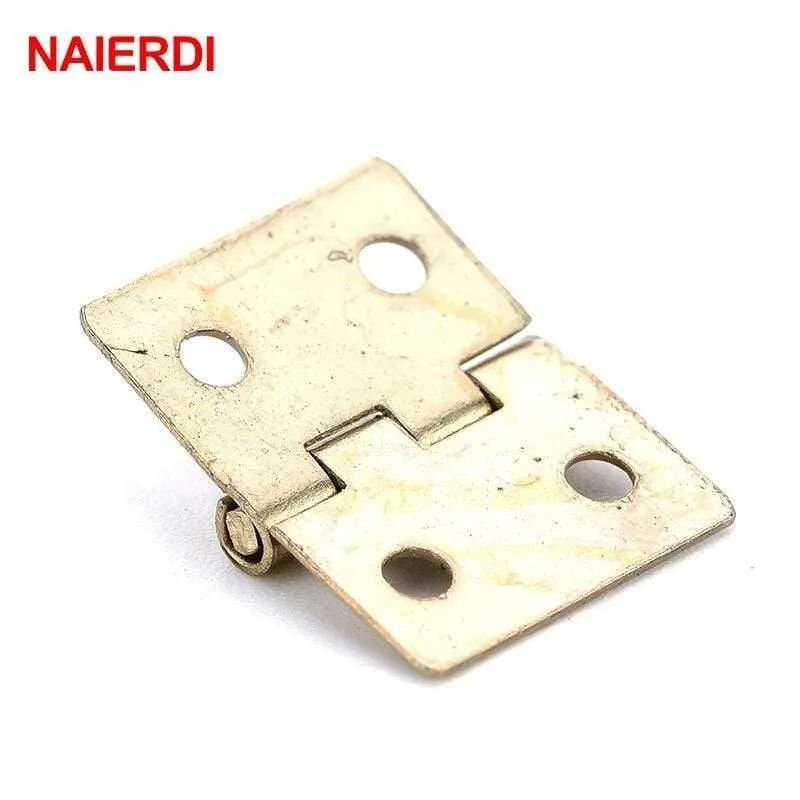10PCS Mini Bronze Gold Scharnier Quadrat Antike Türscharniere für Holzschrank Schublade Schmuckschatulle Möbel Hardware