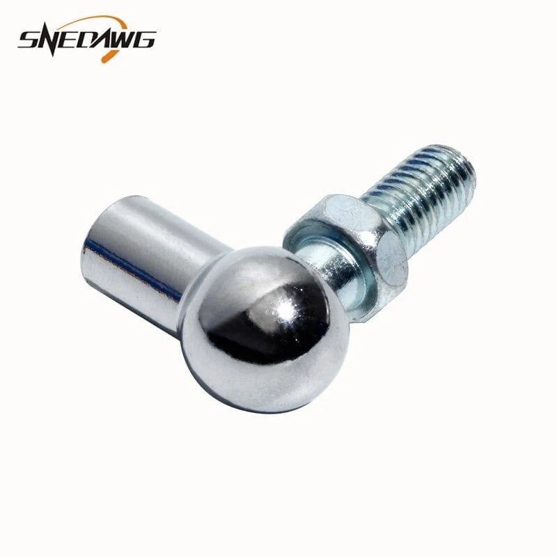 2 Stück M6/M8 Gasfeder-Anschlüsse, 8 mm/10 mm Außengewinde, silberfarbenes Metall, verschraubt, Stangenende, Lager, Kugelgelenk