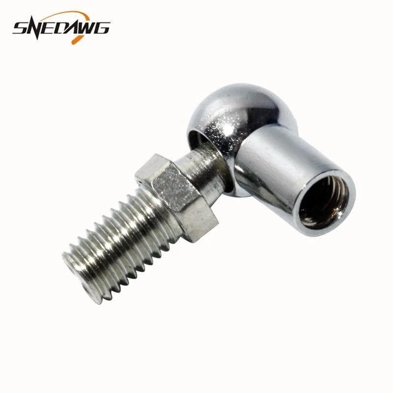 2 Stück M6/M8 Gasfeder-Anschlüsse, 8 mm/10 mm Außengewinde, silberfarbenes Metall, verschraubt, Stangenende, Lager, Kugelgelenk