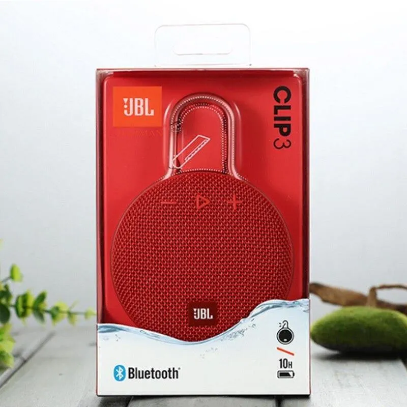 JBL Clip 3 Mini tragbarer drahtloser IPX7 wasserdichter Bluetooth-Lautsprecher mit HD-Mikrofon Passiver Bass-Treiber 10 Stunden Spielzeit