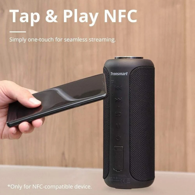 Tronsmart T6 Plus (Upgraded Edition) Bluetooth 5.0-Lautsprecher 40 W tragbarer TWS-Lautsprecher IPX6-Säule mit NFC, TF-Karte, USB-Flash-Laufwerk