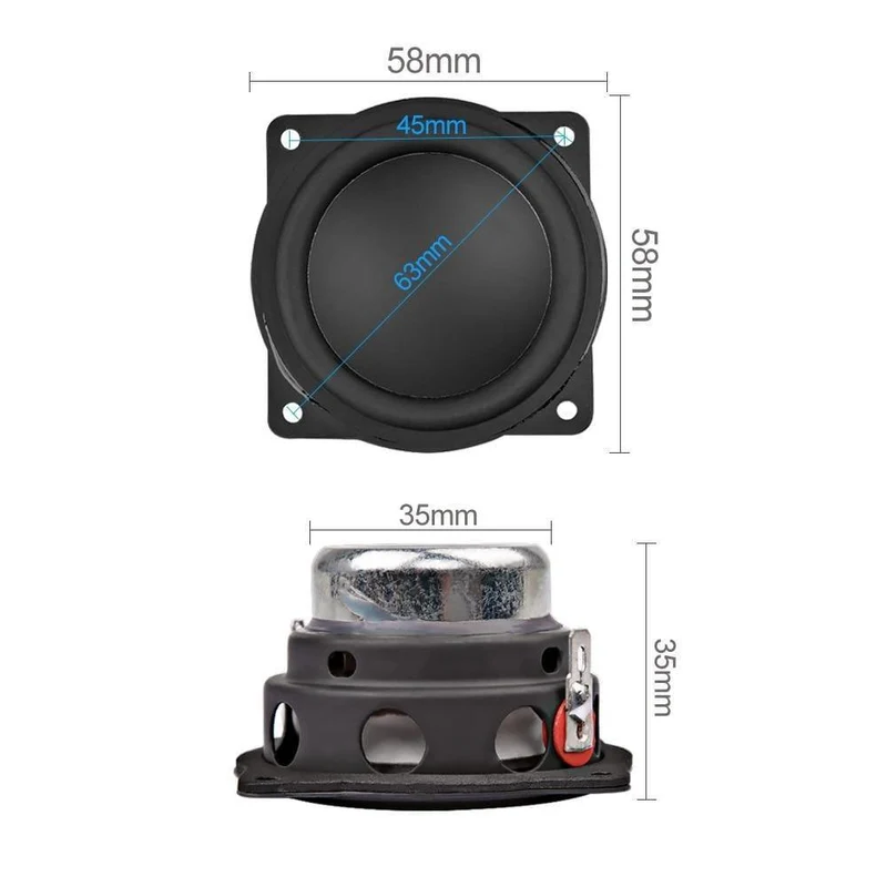 2-teilige tragbare 2-Zoll-Mini-Audio-Lautsprecher 4 Ohm 20 W Bluetooth-Lautsprecher mit voller Reichweite für Heimwerker