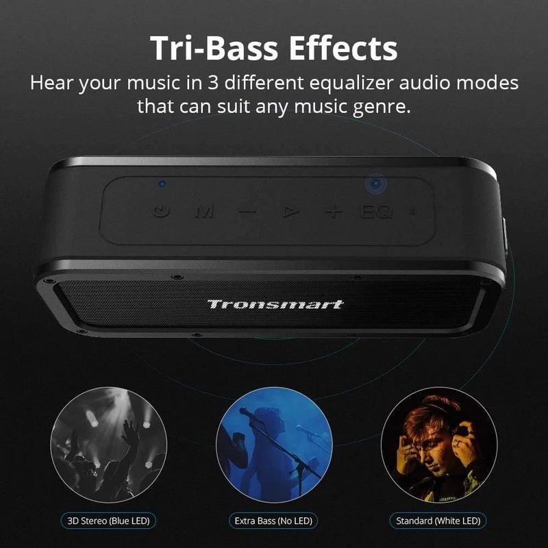 Tronsmart Force Bluetooth-Lautsprecher Bluetooth 5.0 Tragbarer Lautsprecher IPX7 Wasserdichte 40-W-Lautsprecher 15-Stunden-Spielzeit mit Sprachassistent