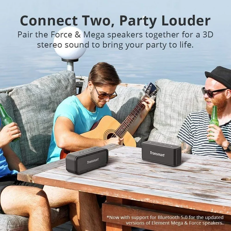 Tronsmart Force Bluetooth-Lautsprecher Bluetooth 5.0 Tragbarer Lautsprecher IPX7 Wasserdichte 40-W-Lautsprecher 15-Stunden-Spielzeit mit Sprachassistent