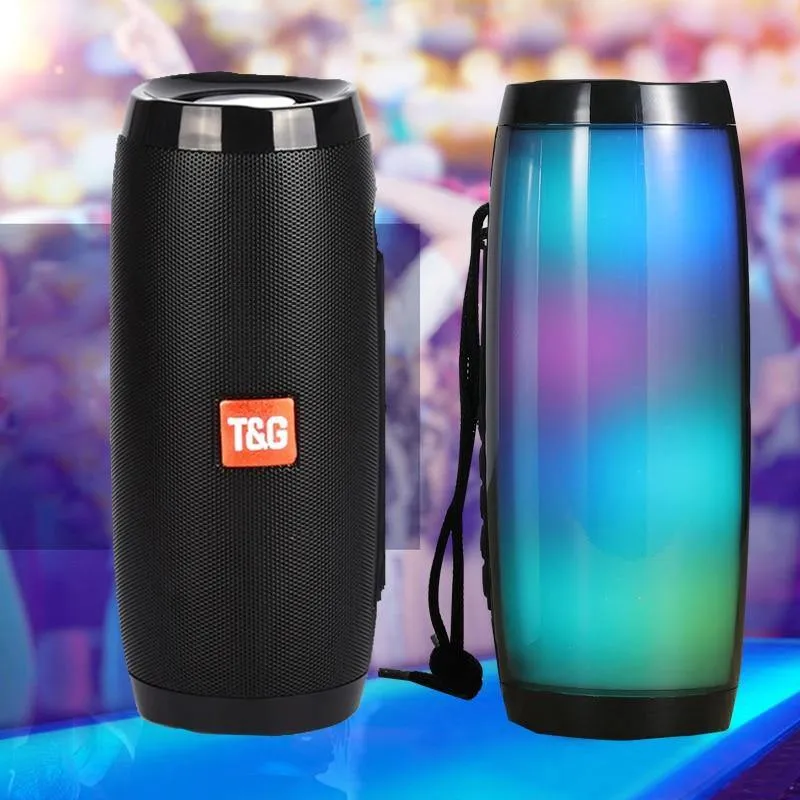 Tragbare Lautsprecher Bluetooth-Säule Drahtloser Bluetooth-Lautsprecher Leistungsstarker High-BoomBox-Außenbass-HIFI-TF-FM-Radio mit LED-Licht