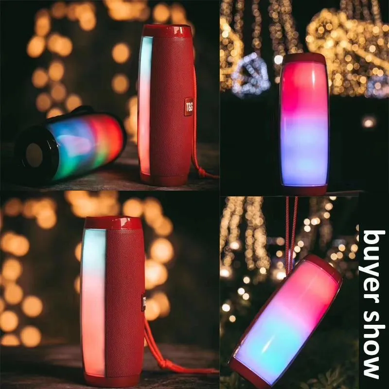 Tragbare Lautsprecher Bluetooth-Säule Drahtloser Bluetooth-Lautsprecher Leistungsstarker High-BoomBox-Außenbass-HIFI-TF-FM-Radio mit LED-Licht