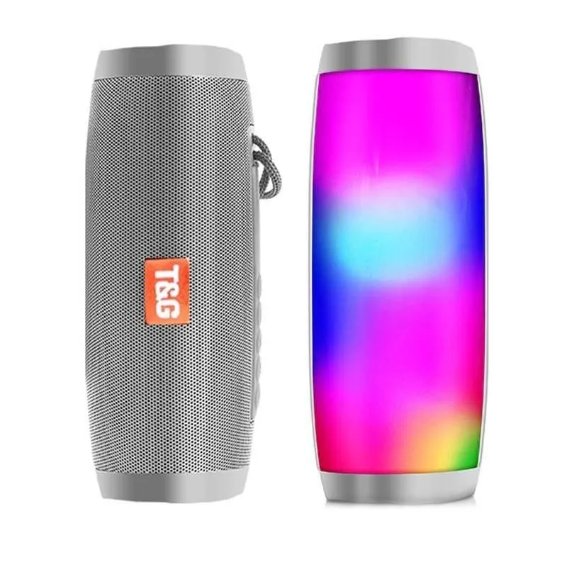 Tragbare Lautsprecher Bluetooth-Säule Drahtloser Bluetooth-Lautsprecher Leistungsstarker High-BoomBox-Außenbass-HIFI-TF-FM-Radio mit LED-Licht