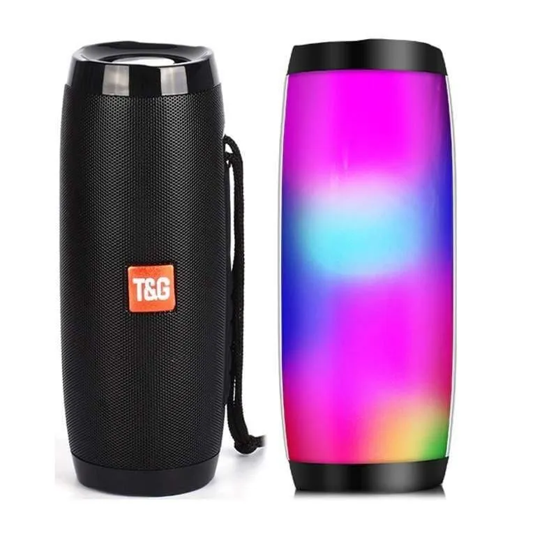 Leistungsstarke tragbare Lautsprecher Bluetooth-Lautsprechersäule Drahtloser Lautsprecher mit LED-Nachtlicht TF-Karte FM-Radio Boombox Eingebautes Mikrofon