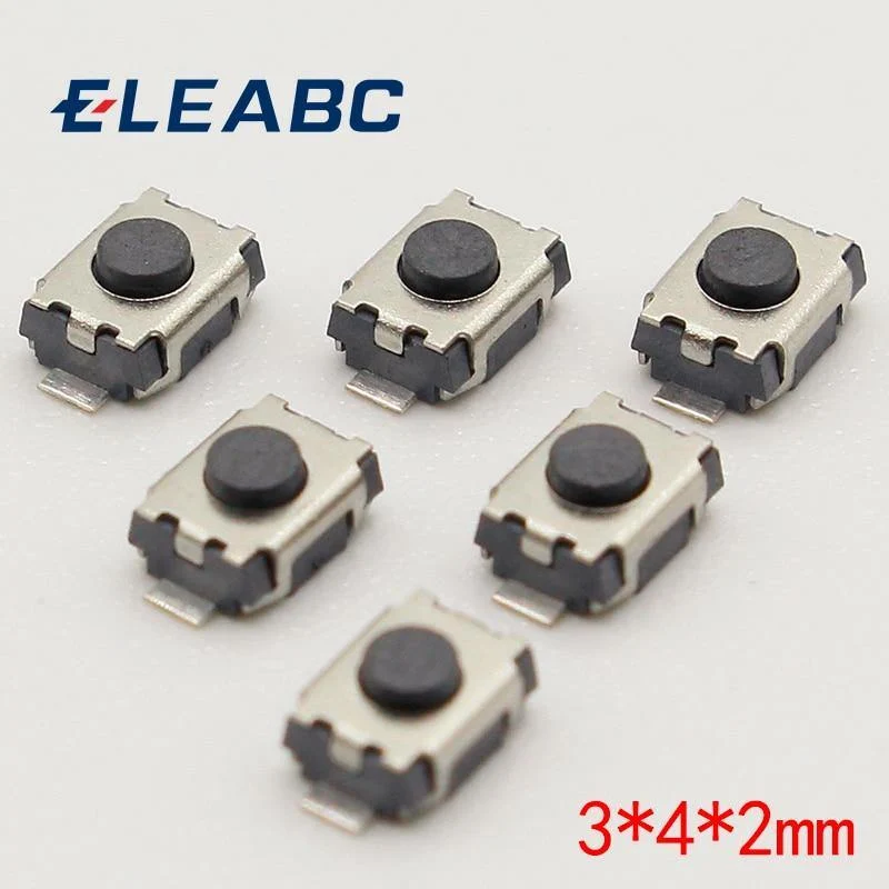 50PCS SMD 2Pin 3X4MM Tactile Tact Push Button Mikroschalter Momentan