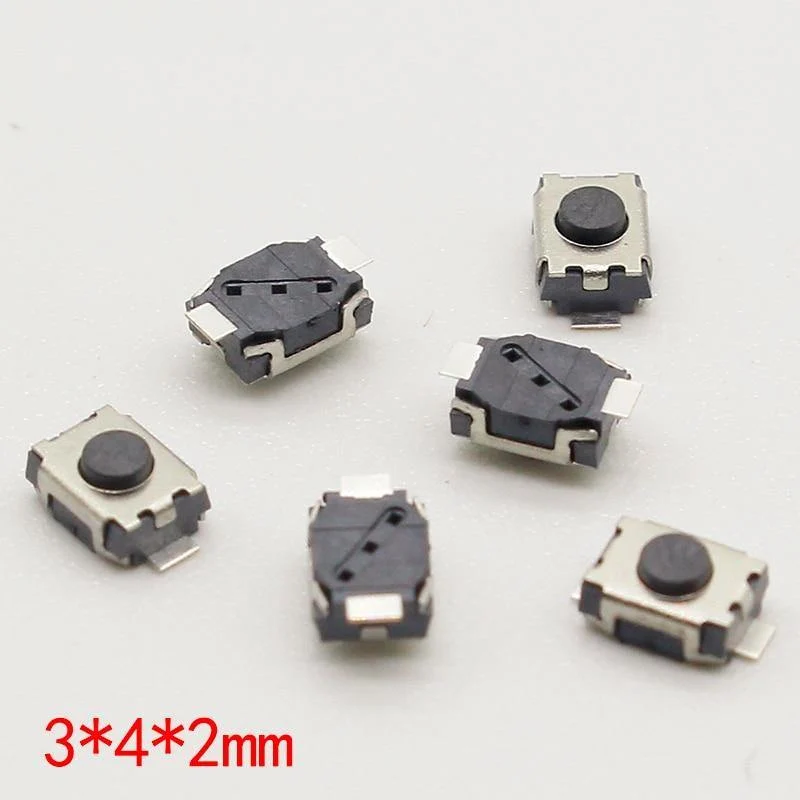 50PCS SMD 2Pin 3X4MM Tactile Tact Push Button Mikroschalter Momentan