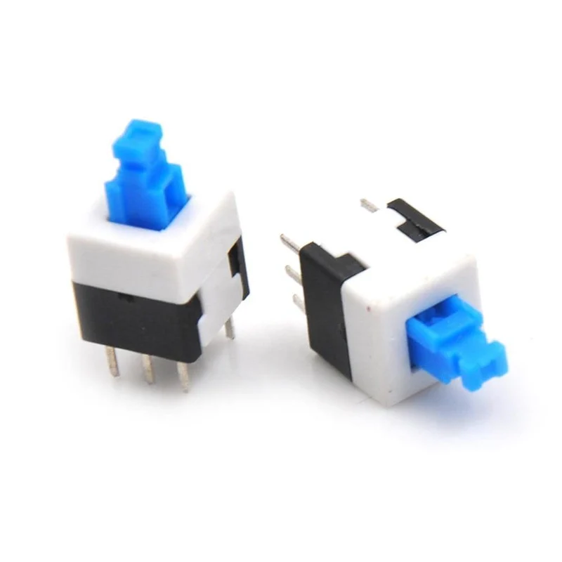 10 Teile/los Hohe Qualität Elektronische 8*8mm 6Pin Push-Tactile Power Micro Schalter Self Lock On/Off-taste Rast Schalter