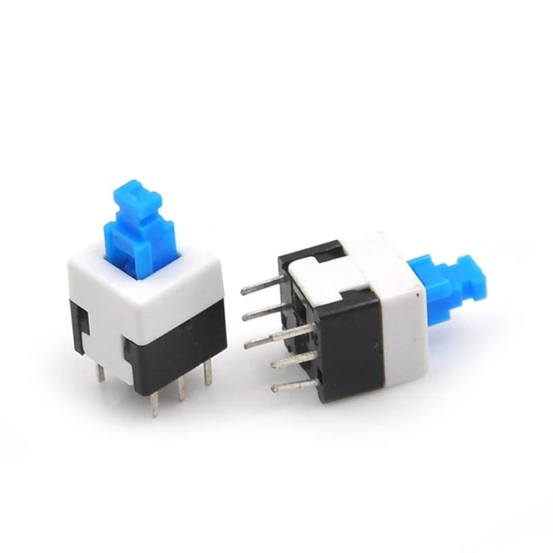 10 Teile/los Hohe Qualität Elektronische 8*8mm 6Pin Push-Tactile Power Micro Schalter Self Lock On/Off-taste Rast Schalter