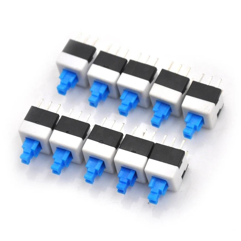 10 Teile/los Hohe Qualität Elektronische 8*8mm 6Pin Push-Tactile Power Micro Schalter Self Lock On/Off-taste Rast Schalter