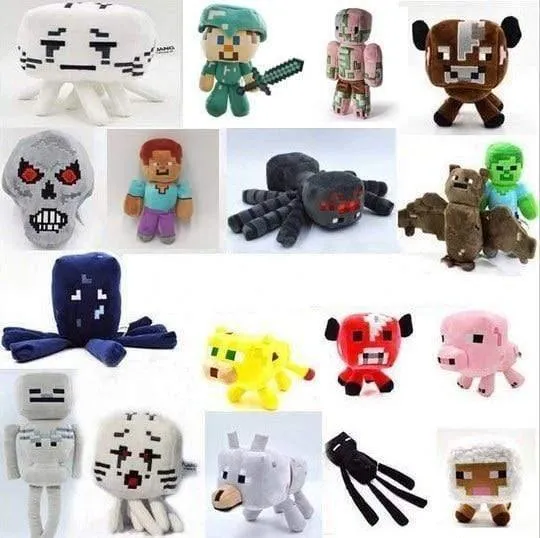 24 Stile Minecrafted Gefüllte Plüschtiere Puppe Zombie Fledermaus Tintenfisch Mooshroom Enderman Ozelot Schwein Baby Schaf Kinder Geburtstagsgeschenk Spielzeug