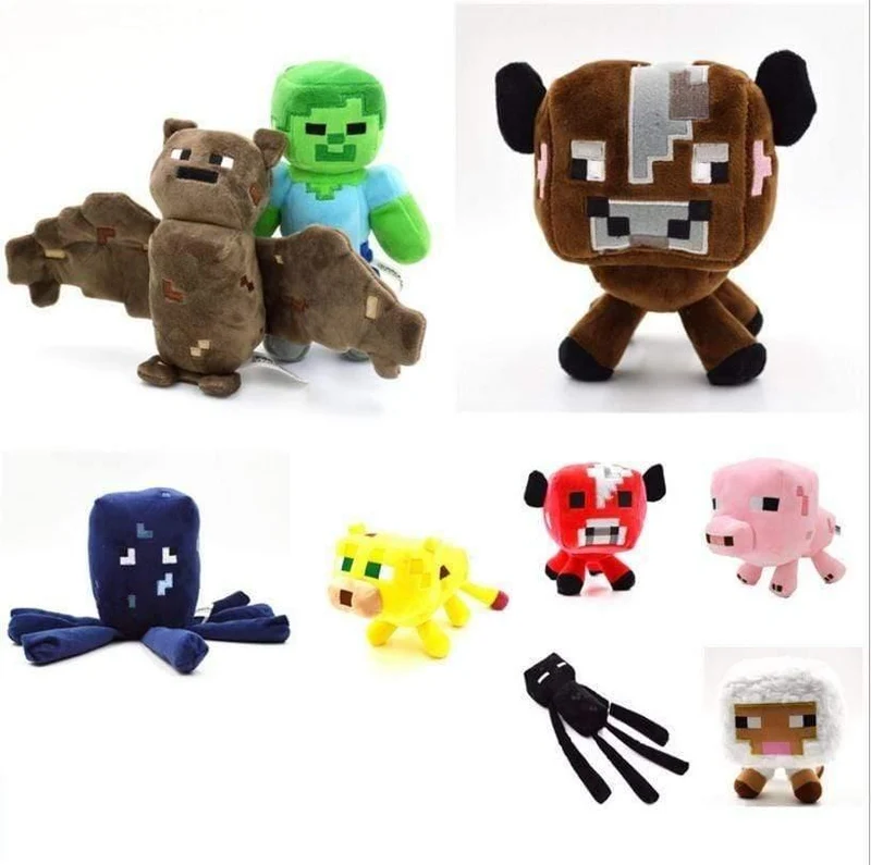 24 Stile Minecrafted Gefüllte Plüschtiere Puppe Zombie Fledermaus Tintenfisch Mooshroom Enderman Ozelot Schwein Baby Schaf Kinder Geburtstagsgeschenk Spielzeug