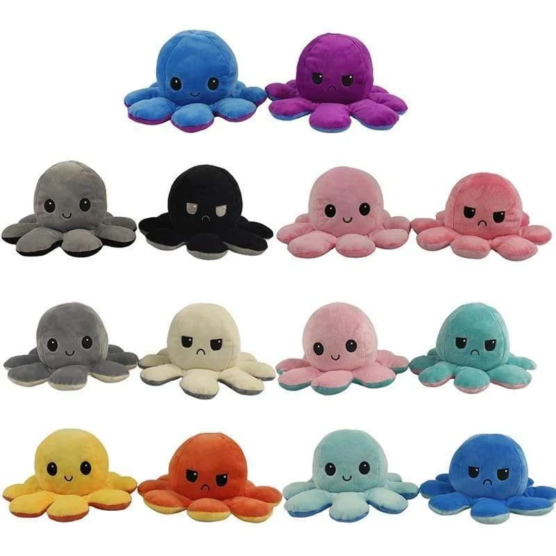 1Pcs 8 Farben Süße weiche Plüschpuppe Octopus Doll Doppelseitige Flip Octopus Plüschtierpuppe Marine Life Toys Babyspielzeug Dropshipping