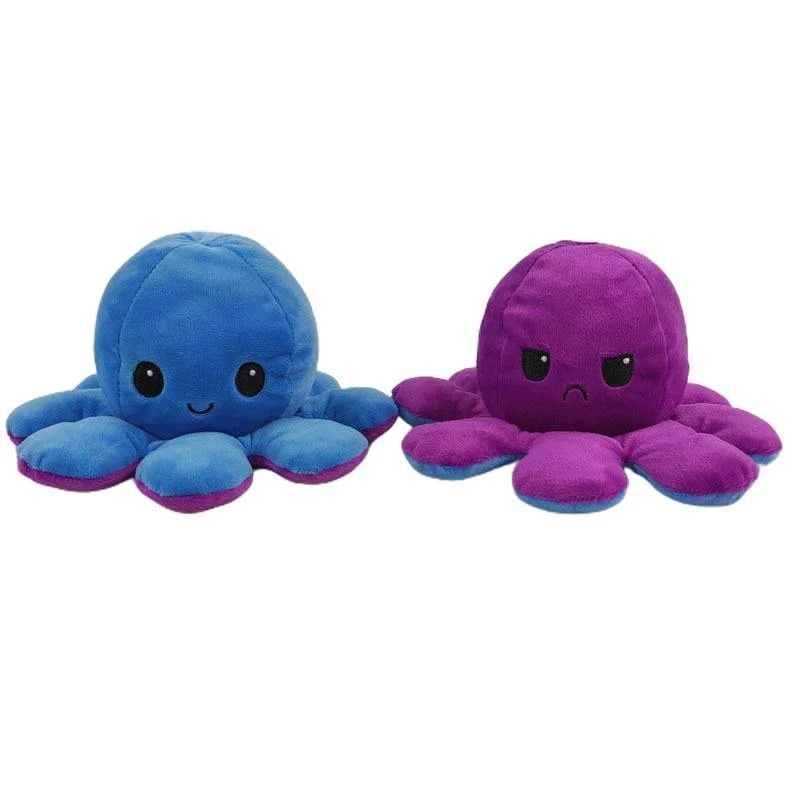 1Pcs 8 Farben Süße weiche Plüschpuppe Octopus Doll Doppelseitige Flip Octopus Plüschtierpuppe Marine Life Toys Babyspielzeug Dropshipping