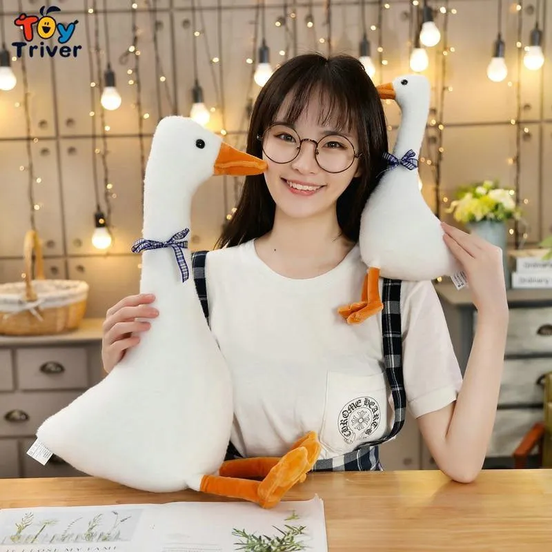 Lustige weiße Gans Plüschtier Triver Gefüllte Puppe Schlafkissen Kissen Baby Kinder Kinder Jungen Mädchen Spielzeug Geschenk Zimmer Sofa Dekor