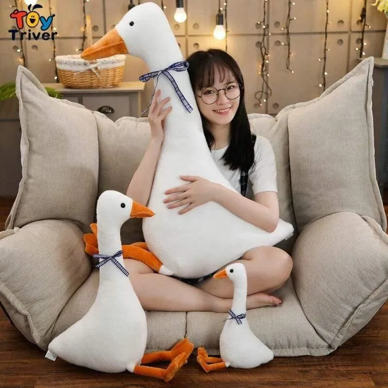 Lustige weiße Gans Plüschtier Triver Gefüllte Puppe Schlafkissen Kissen Baby Kinder Kinder Jungen Mädchen Spielzeug Geschenk Zimmer Sofa Dekor