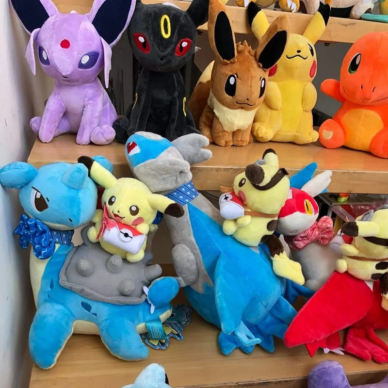 Charmander Squirtle Bulbasaur Pikachu Plüschtiere Eevee Snorlax Gengar Jigglypuff Gefüllte Puppe Geschenke für Kinder Cartoon Spielzeug