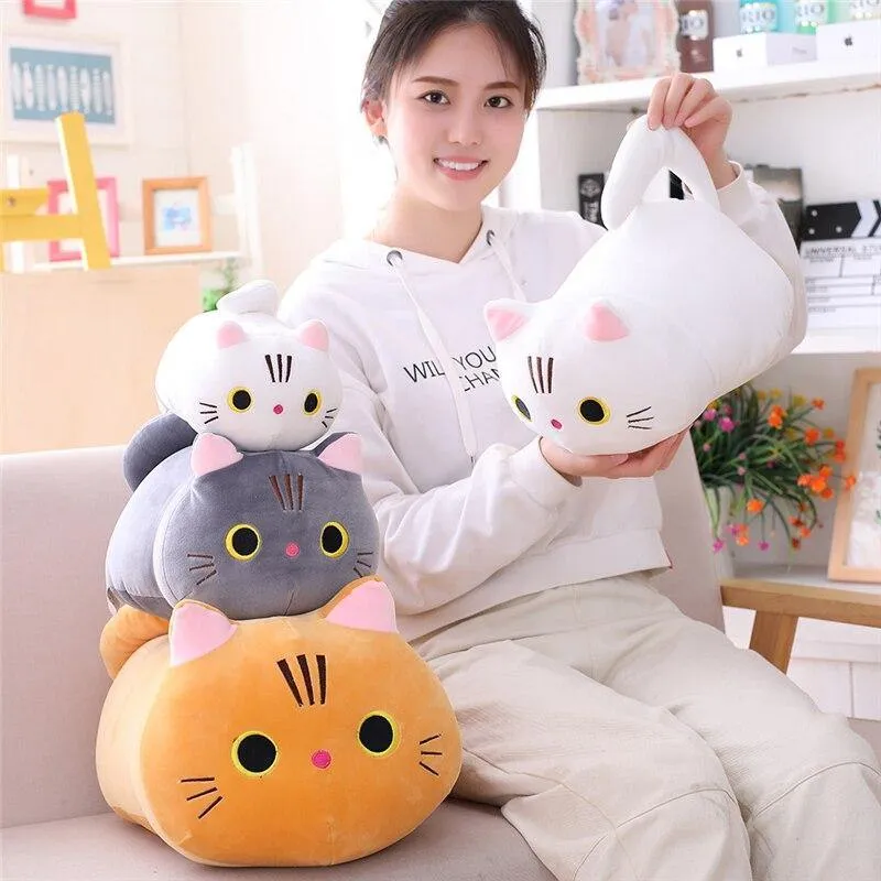 25/35/50 cm Nette Weiche Katze Plüsch Kissen Sofa Kissen Kawaii Plüsch Spielzeug Gefüllte Cartoon Tier Puppe für Kinder Baby Mädchen Schönes Geschenk