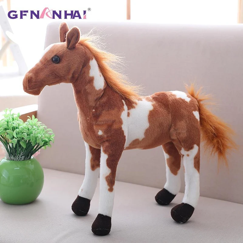 1PC 30-60CM Simulation Pferd Plüsch Spielzeug Nette Stofftier Echt Wie Zebra Puppe Weiche Spielzeug Kinder geburtstag Geschenk Hause Dekoration