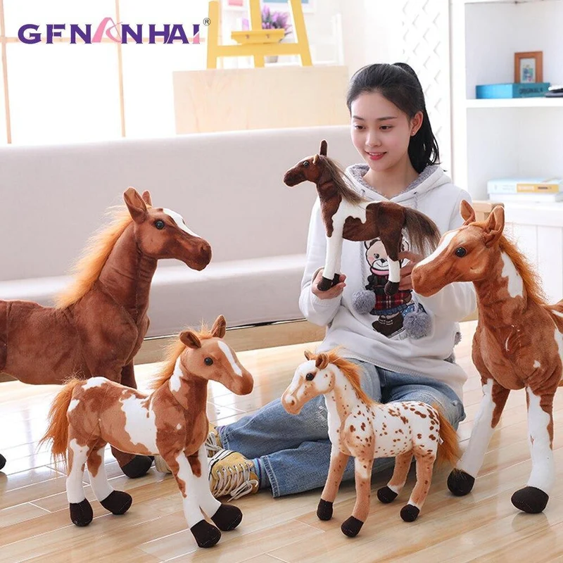1PC 30-60CM Simulation Pferd Plüsch Spielzeug Nette Stofftier Echt Wie Zebra Puppe Weiche Spielzeug Kinder geburtstag Geschenk Hause Dekoration
