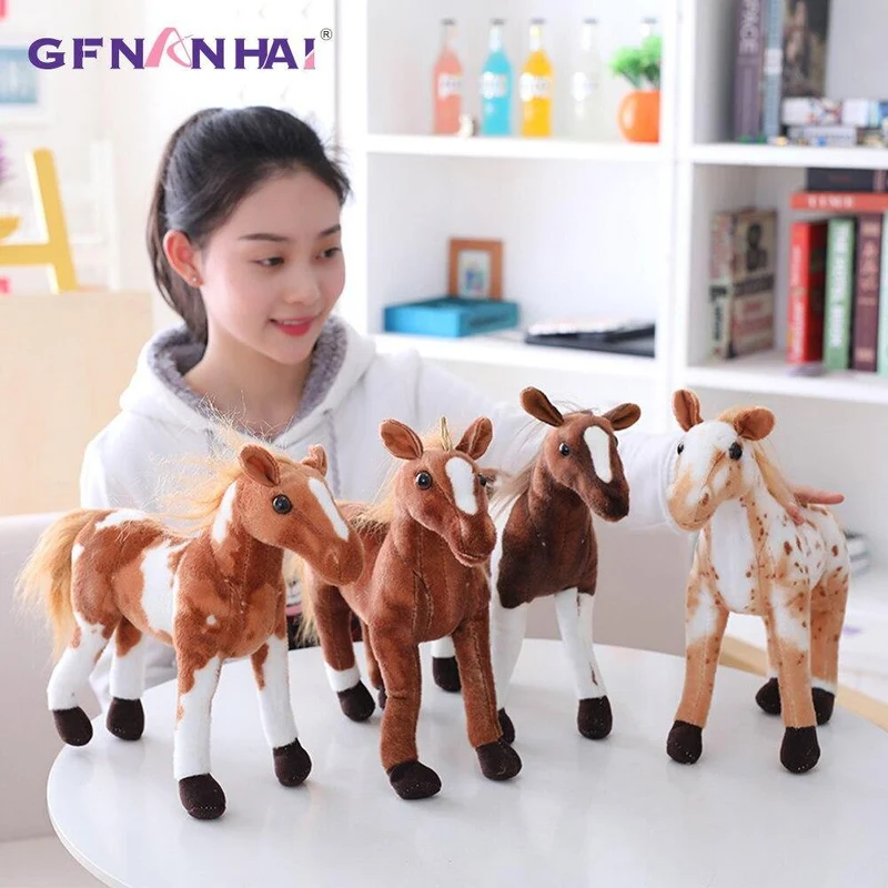 1PC 30-60CM Simulation Pferd Plüsch Spielzeug Nette Stofftier Echt Wie Zebra Puppe Weiche Spielzeug Kinder geburtstag Geschenk Hause Dekoration