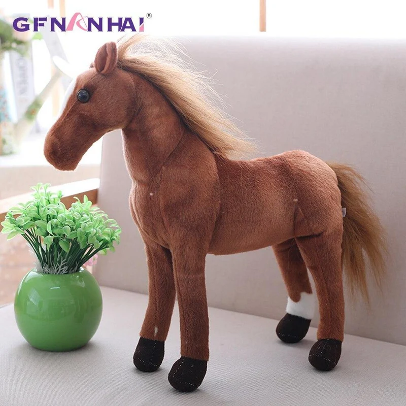 1PC 30-60CM Simulation Pferd Plüsch Spielzeug Nette Stofftier Echt Wie Zebra Puppe Weiche Spielzeug Kinder geburtstag Geschenk Hause Dekoration