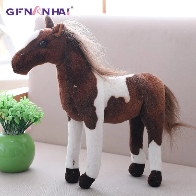 1PC 30-60CM Simulation Pferd Plüsch Spielzeug Nette Stofftier Echt Wie Zebra Puppe Weiche Spielzeug Kinder geburtstag Geschenk Hause Dekoration