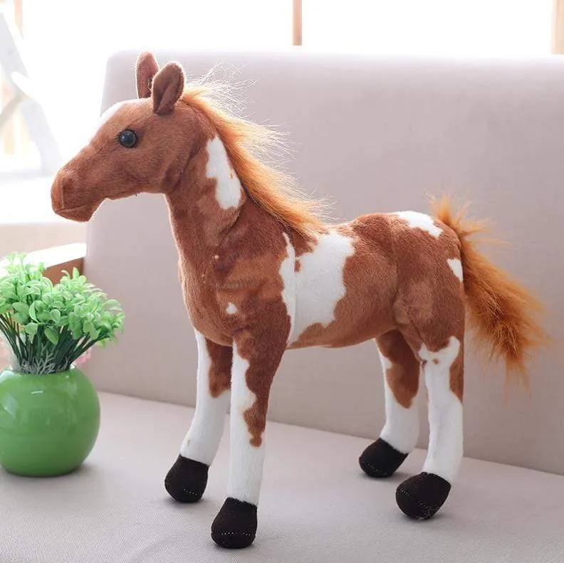 1PC 30-60CM Simulation Pferd Plüsch Spielzeug Nette Stofftier Echt Wie Zebra Puppe Weiche Spielzeug Kinder geburtstag Geschenk Hause Dekoration