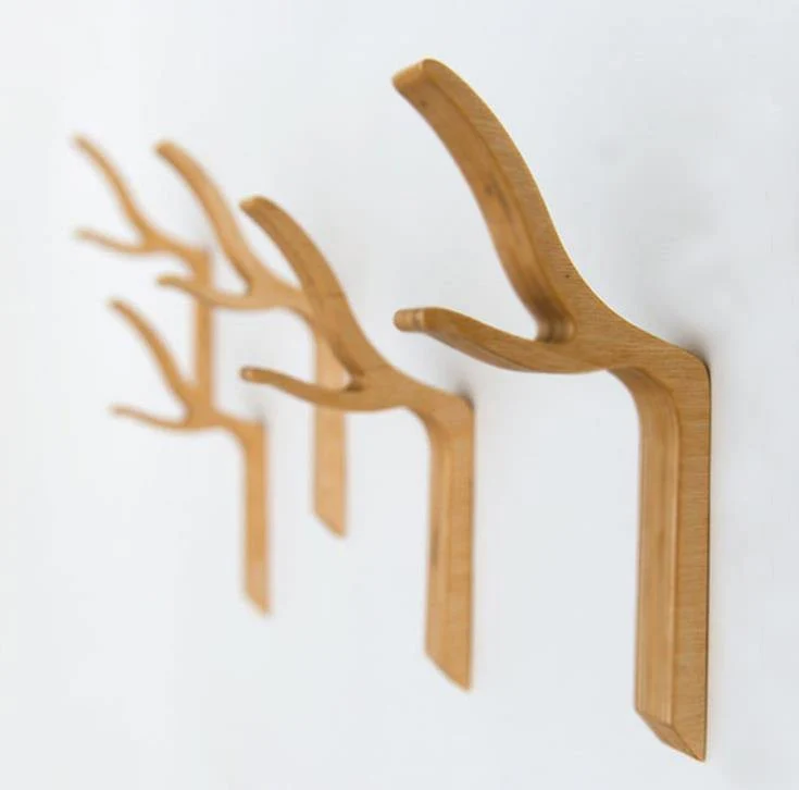Nordic Style Davids Deer Massivgummi Holz Kleiderhaken Schlüsselhalter Schrankgriff Türgriffe Eingangsbereich Holzhaken