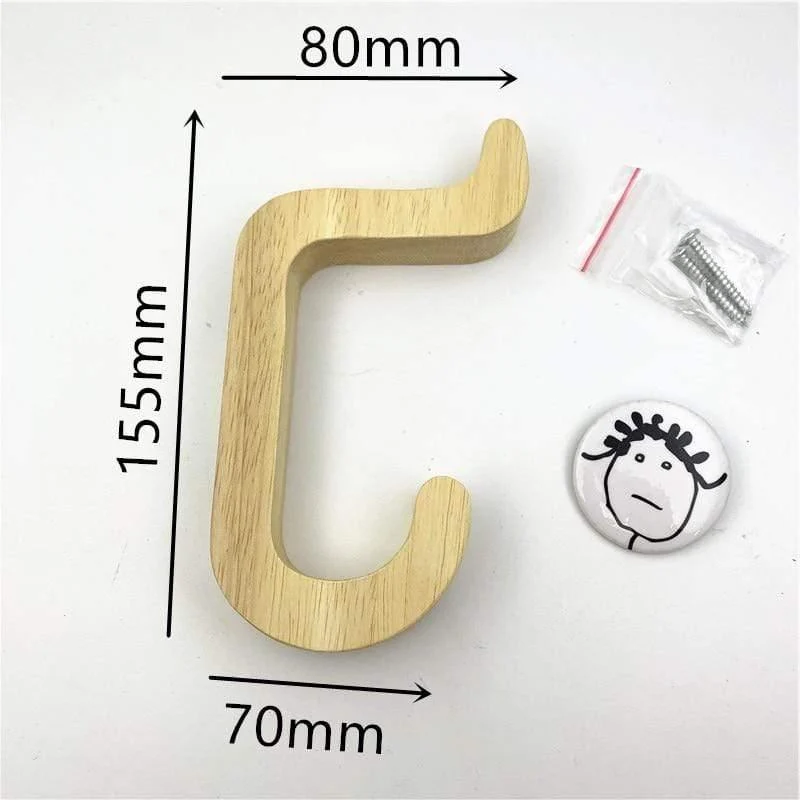 Nordic Style Davids Deer Massivgummi Holz Kleiderhaken Schlüsselhalter Schrankgriff Türgriffe Eingangsbereich Holzhaken