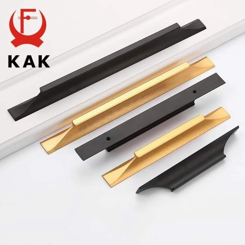 Amerikanischer Stil Schwarze Schrankgriffe Gold Massive Aluminiumlegierung Küchenschrank Zieht Schubladenknöpfe Möbelgriff Hardware