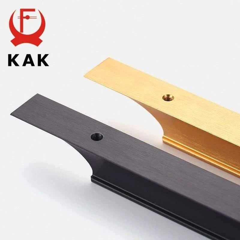 Amerikanischer Stil Schwarze Schrankgriffe Gold Massive Aluminiumlegierung Küchenschrank Zieht Schubladenknöpfe Möbelgriff Hardware