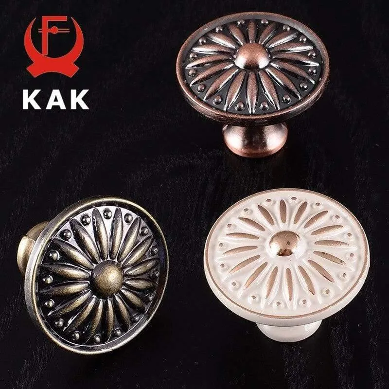 Retro Rot Bronze Küchenschrank Knöpfe Schranktür Zink Legierung Griffe Vintage Garderobe Möbel Griff Schublade zieht