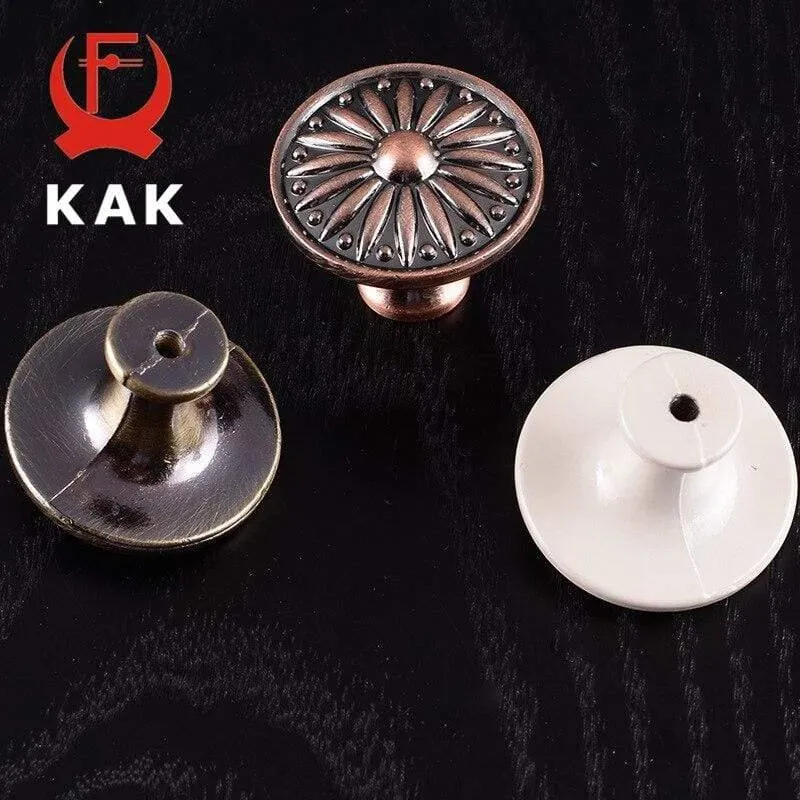 Retro Rot Bronze Küchenschrank Knöpfe Schranktür Zink Legierung Griffe Vintage Garderobe Möbel Griff Schublade zieht