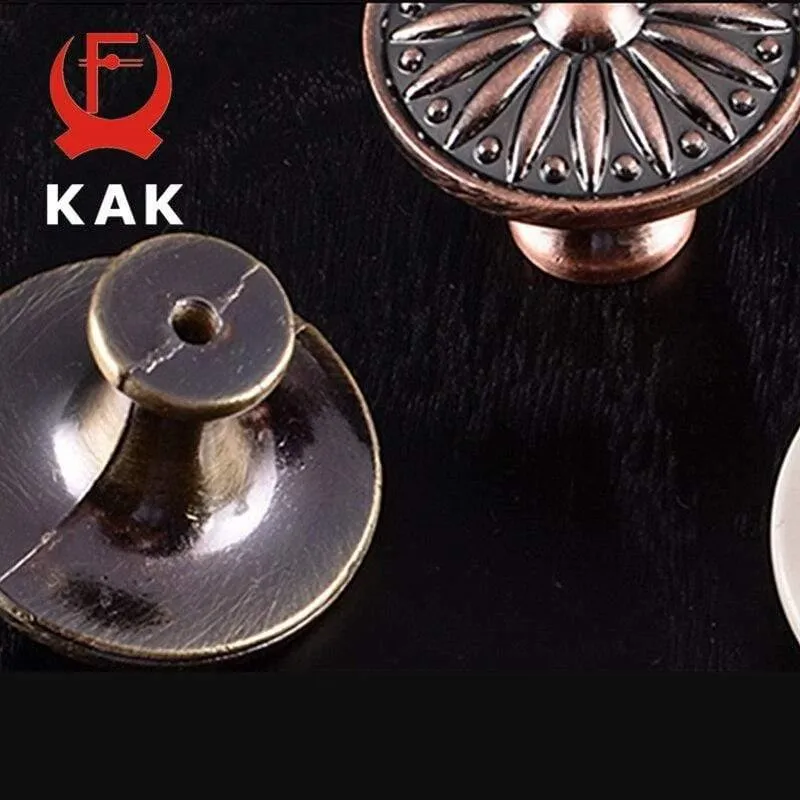 Retro Rot Bronze Küchenschrank Knöpfe Schranktür Zink Legierung Griffe Vintage Garderobe Möbel Griff Schublade zieht