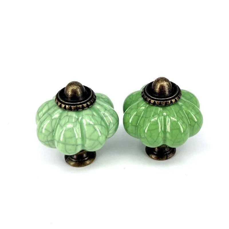1x grüne Farbserie Keramikknöpfe Kommode Schubladenschrank Griffgriffe / CuteKitchen Schrankknopf Möbelbeschläge