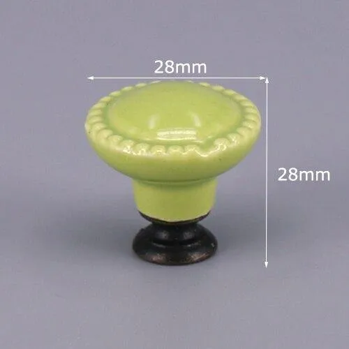 1x grüne Farbserie Keramikknöpfe Kommode Schubladenschrank Griffgriffe / CuteKitchen Schrankknopf Möbelbeschläge