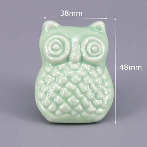 1x grüne Farbserie Keramikknöpfe Kommode Schubladenschrank Griffgriffe / CuteKitchen Schrankknopf Möbelbeschläge