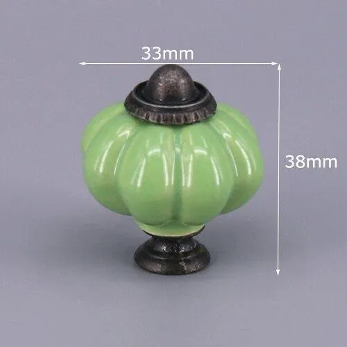 1x grüne Farbserie Keramikknöpfe Kommode Schubladenschrank Griffgriffe / CuteKitchen Schrankknopf Möbelbeschläge