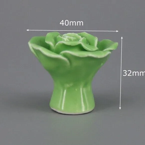 1x grüne Farbserie Keramikknöpfe Kommode Schubladenschrank Griffgriffe / CuteKitchen Schrankknopf Möbelbeschläge