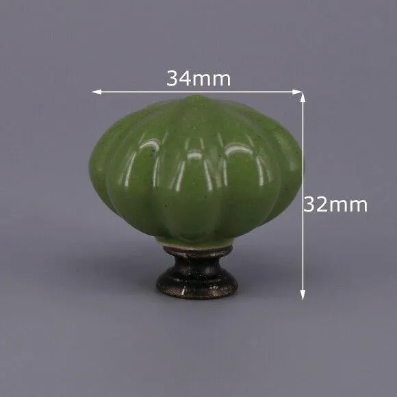 1x grüne Farbserie Keramikknöpfe Kommode Schubladenschrank Griffgriffe / CuteKitchen Schrankknopf Möbelbeschläge