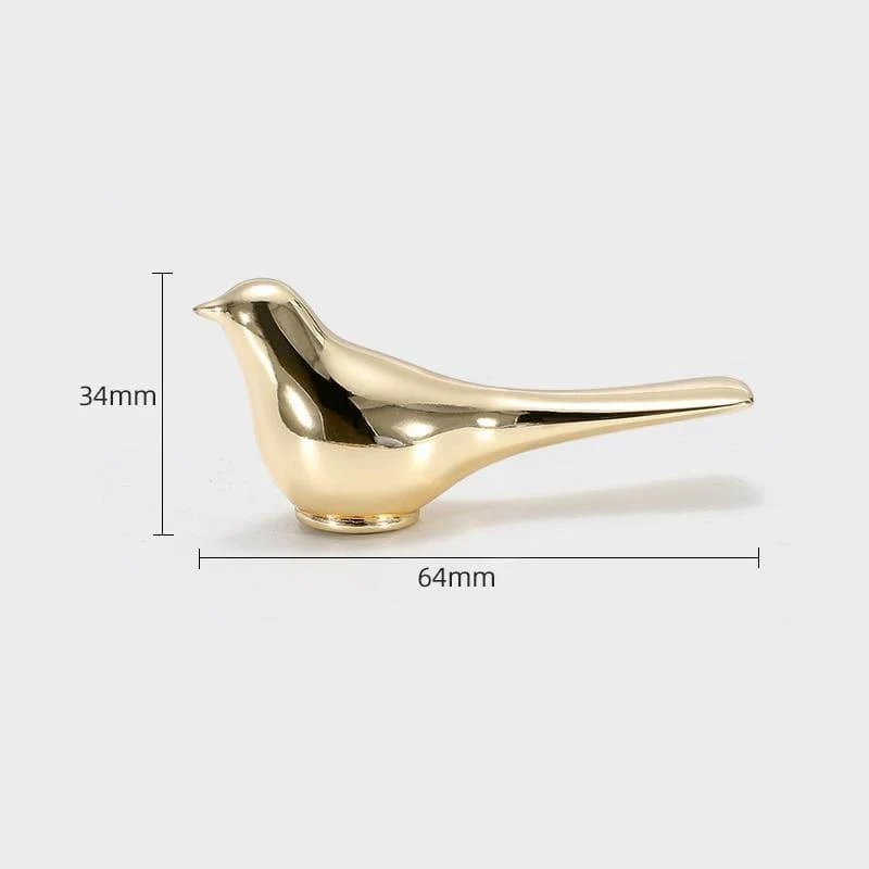 Gold Vogel Schrank Knöpfe Wandbehang Haken Tier Schublade zieht Vintage Küchentür Griffe und Knöpfe Möbelgriff Dekoration (Gold)