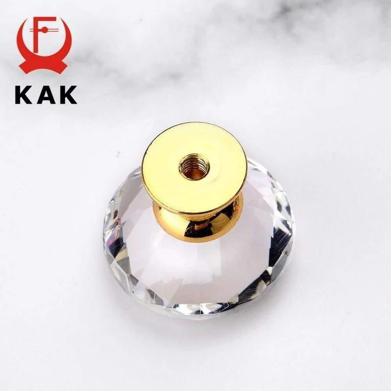 40mm Diamantform Kristallglas Knöpfe Schrank zieht Schubladenknöpfe Küchenschrank Griffe Möbelgriff Hardware