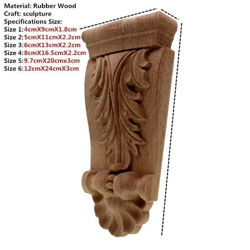 VZLX Neuankömmling Vintage Holz geschnitzte Ecke Onlay Applique Unlackierte Möbelschrank Dekorative Figuren Holz Miniatur DIY