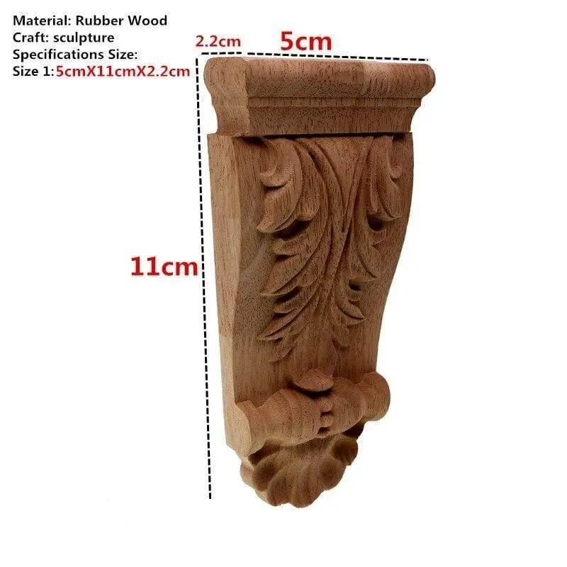 VZLX Neuankömmling Vintage Holz geschnitzte Ecke Onlay Applique Unlackierte Möbelschrank Dekorative Figuren Holz Miniatur DIY