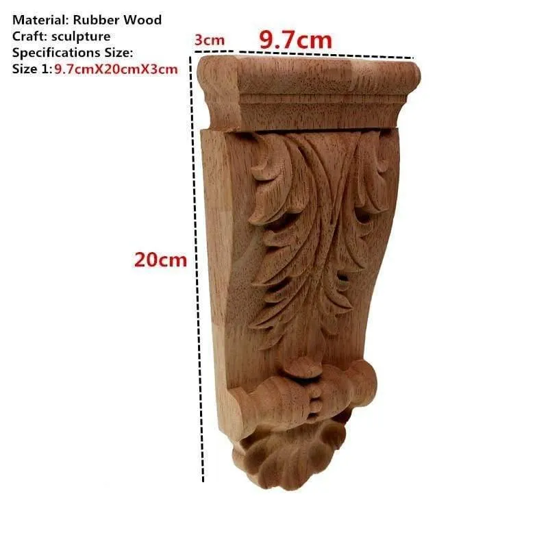 VZLX Neuankömmling Vintage Holz geschnitzte Ecke Onlay Applique Unlackierte Möbelschrank Dekorative Figuren Holz Miniatur DIY
